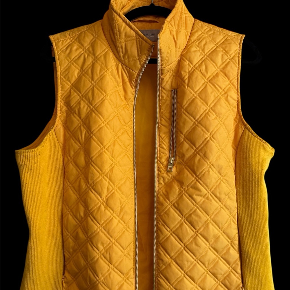 Mark New York Andrew Marc Sunburst Yellow Quilted Vest $30
